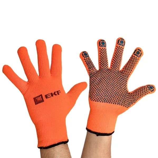 EKF Work Gloves Winter Point PVC Insulated Orange 4