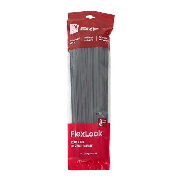 EKF FlexLock Cable Tie Nylon 6.6 Black 1