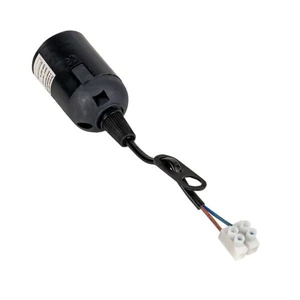 EKF E27 Pendant Socket Plastic Black