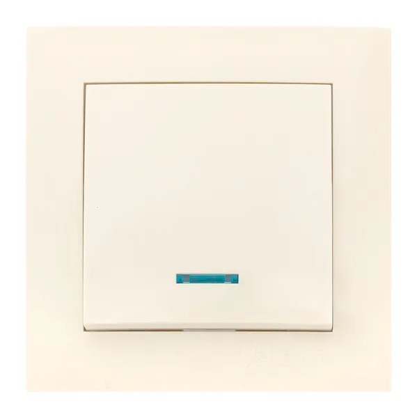 EKF Valencia Switch 1-key 10A Cream - Plastic
