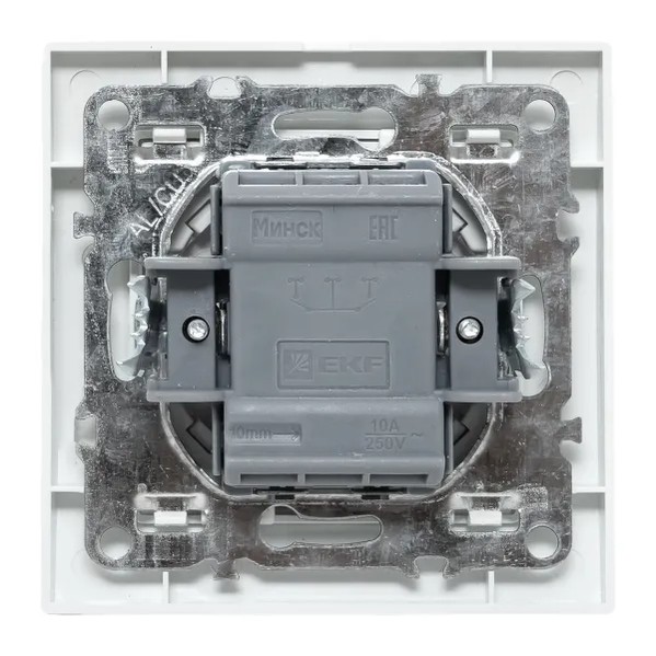 EKF Minsk Switch 1-key Plastic White 1