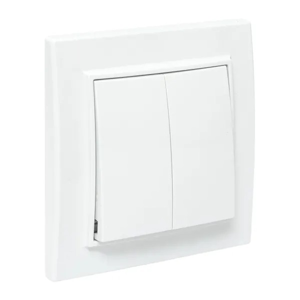 EKF Minsk Switch Double-Key Plastic White 1