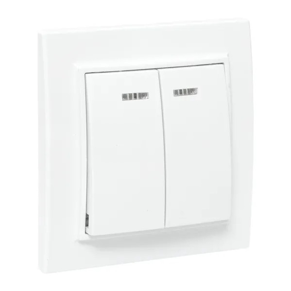 EKF Minsk Switch 2-Key Plastic White 3