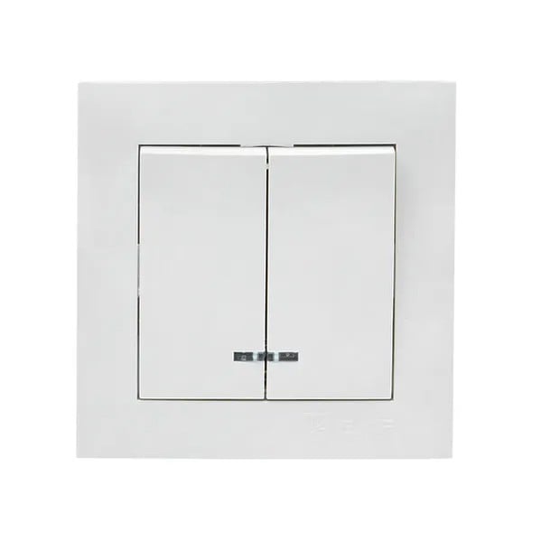 EKF Valencia Switch 2-Gang 10A White 4