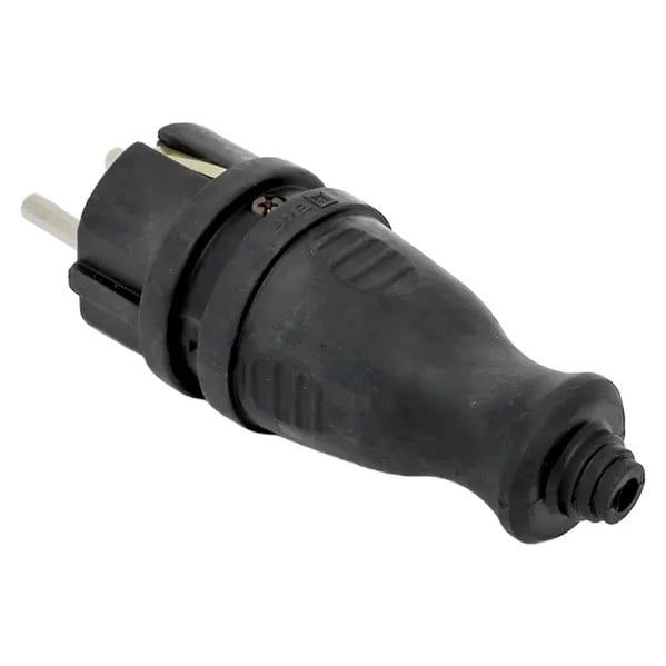EKF Straight Rubber Plug 16A IP44 Black 2