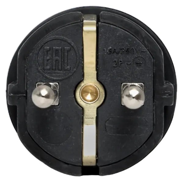 EKF Straight Rubber Plug 16A IP44 Black 3