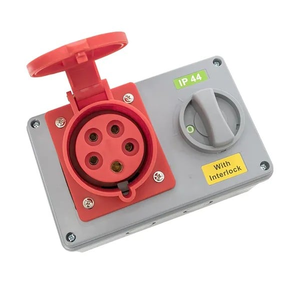 EKF Socket with Locking and Switch - Plastic - Red 3