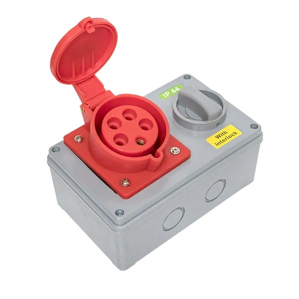EKF Socket with Locking and Switch - Plastic - Red 4