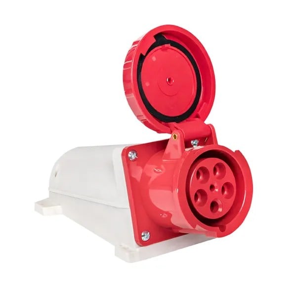 EKF Socket Red Plastic 63A 5